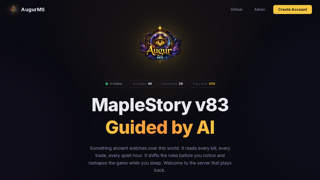AugurMS - MapleStory v83 Guided by AI