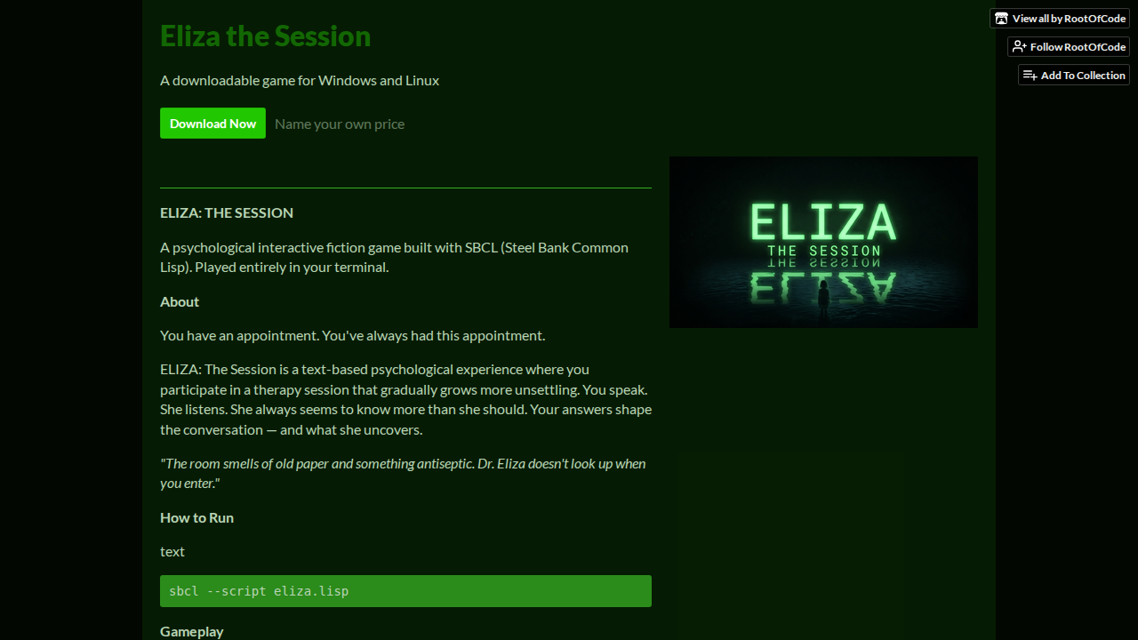 Eliza the Session by RootOfCode
