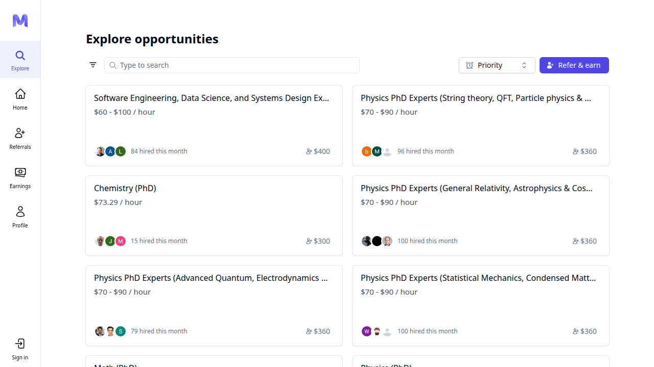Explore Opportunities | Mercor
