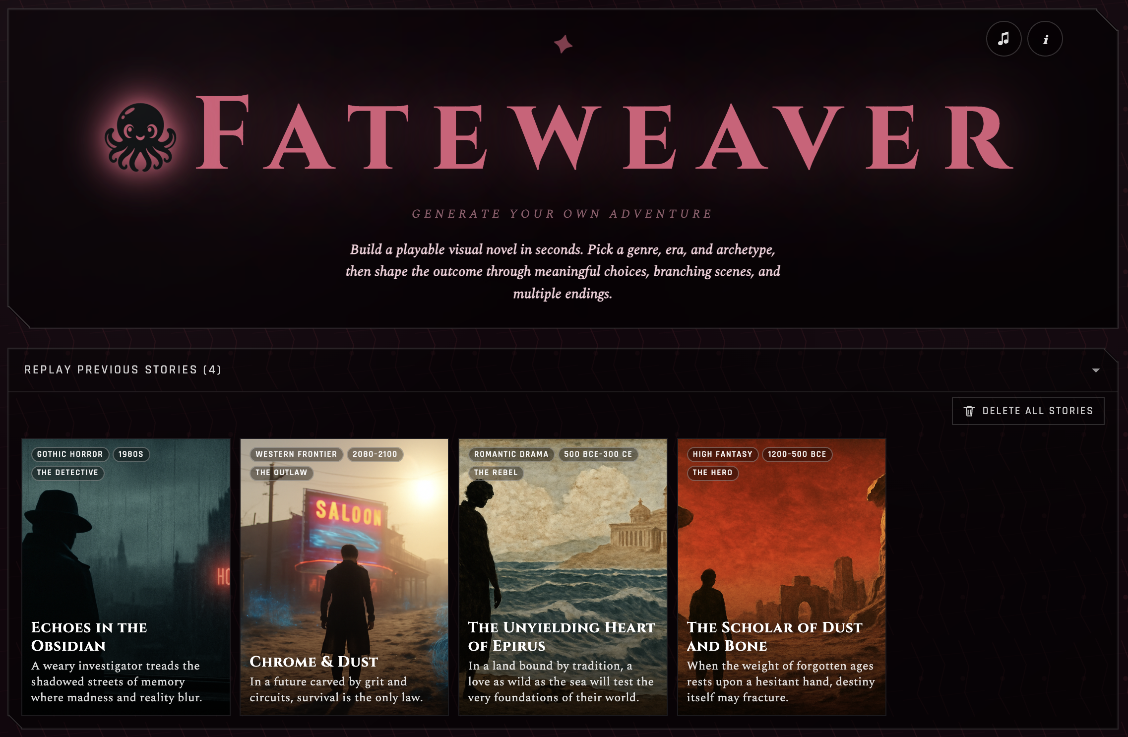 Fateweaver | AI Visual Novel Generator & Interactive Story Game