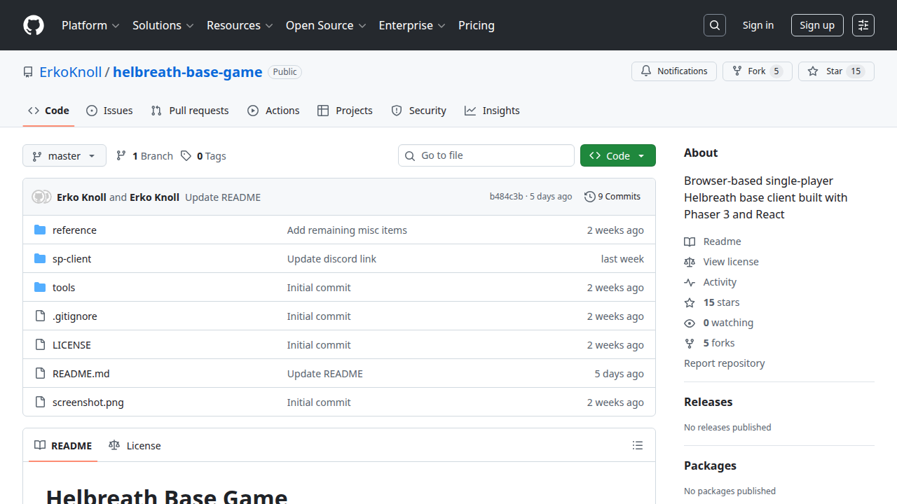 GitHub - ErkoKnoll/helbreath-base-game: Browser-based single-player Helbreath base client built with Phaser 3 and React