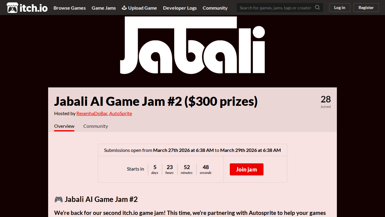 Jabali AI Game Jam #2 ($300 prizes)