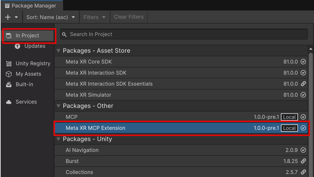 Meta XR Unity MCP Extension