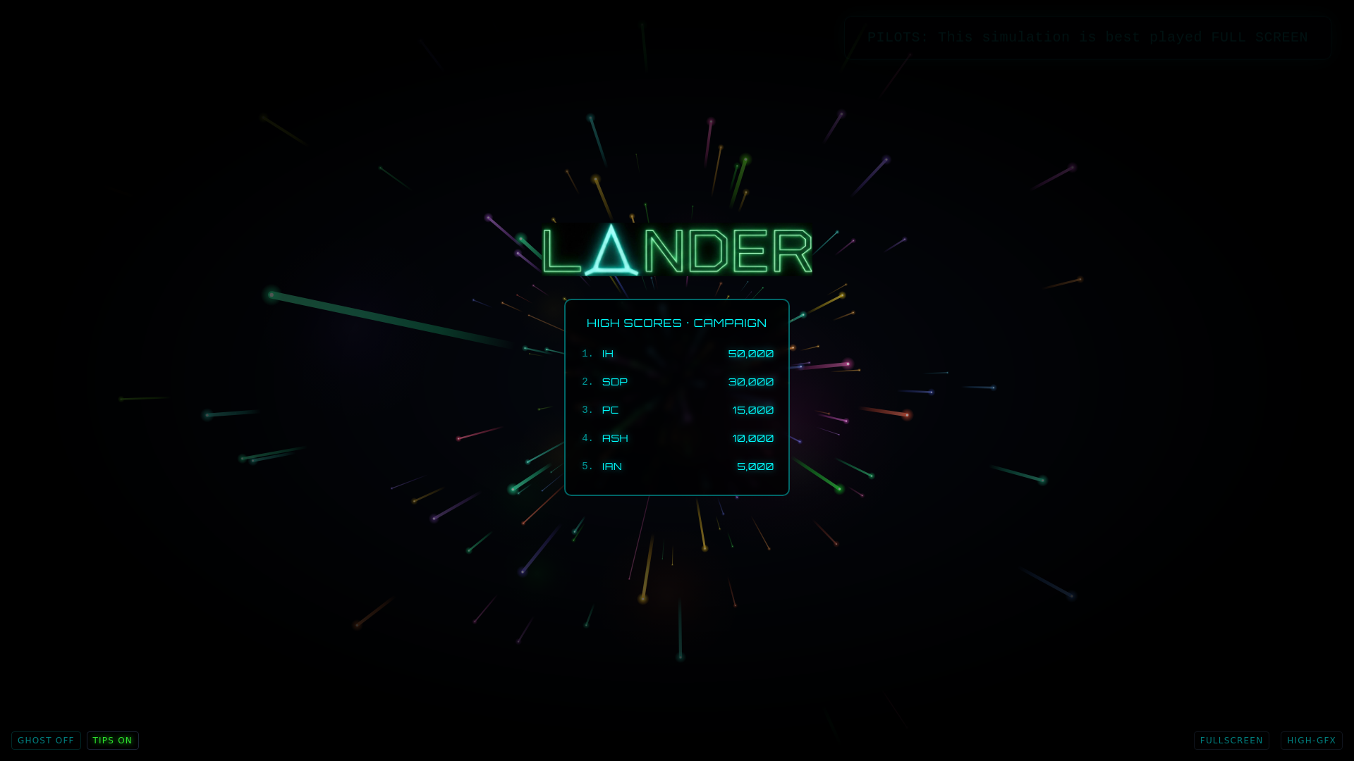 Neon Lunar Lander — Vector Arcade