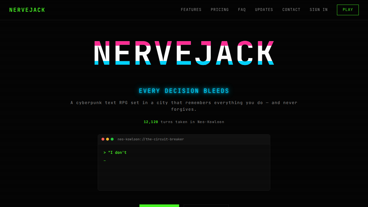 NERVEJACK — Cyberpunk Text RPG