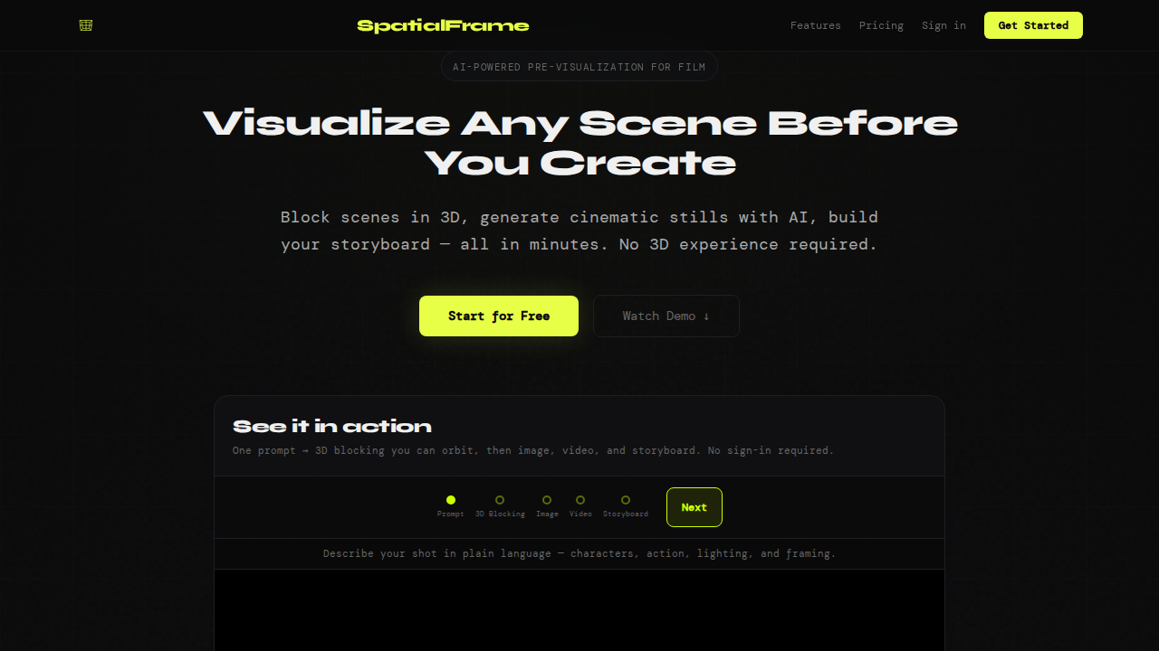 SpatialFrame — Stop typing prompts. Start directing.